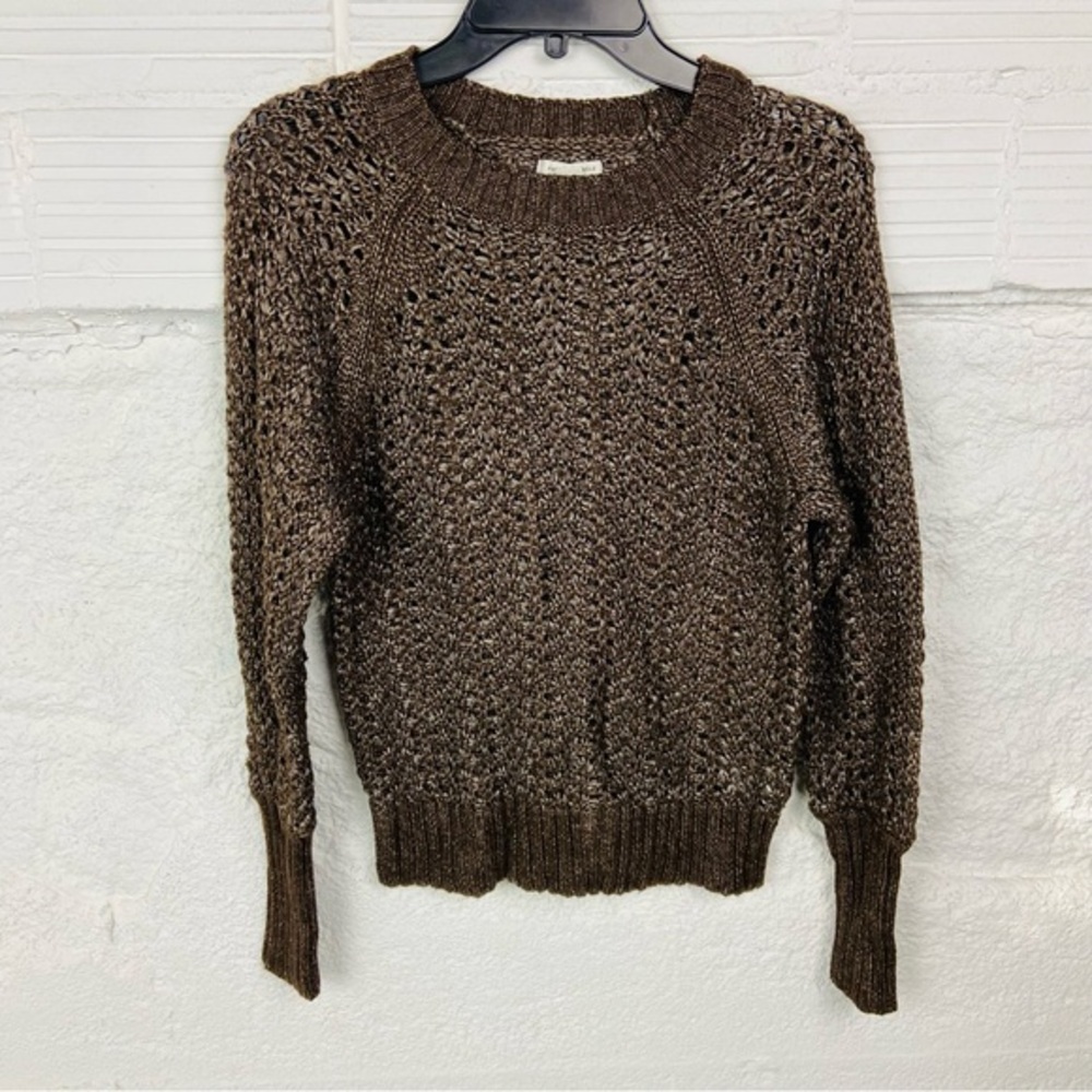 American Eagle Outfitters Dark Brown chunky Knit wool blend Sweater size small